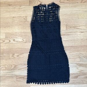 Lulu's Navy Lace Mini Dress
